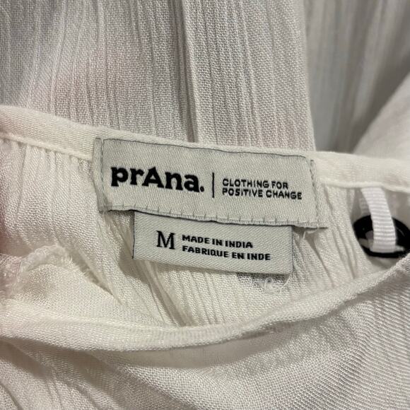 PRANA NWT Fernie Wide Leg Jumpsuit Swim Cover-Up, Size Medium, White - Picture 9 of 12